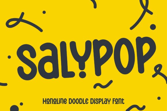 Salypop: A Playful Monoline Doodle Display Font for Digital Brands
